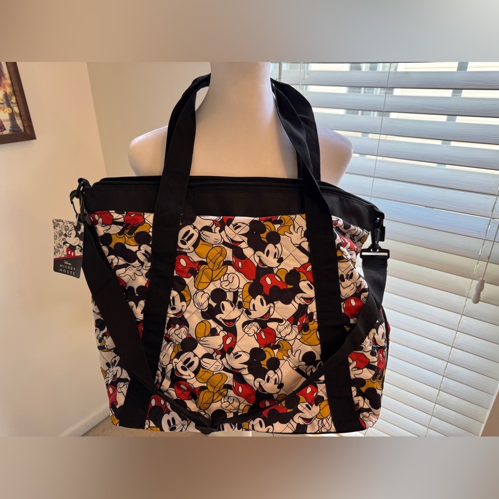 Disney Mickey Mouse Print Bioworld Small Duffle/Weekender Bag NWT - Picture 2 of 6
